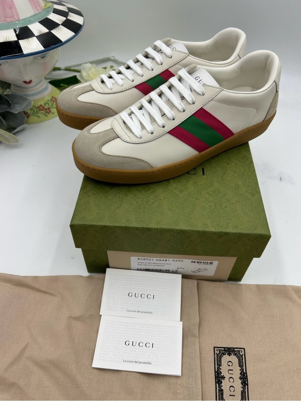 Women’s Gucci G 74 Leather/suede sneakers size 37.5 made in Italy
